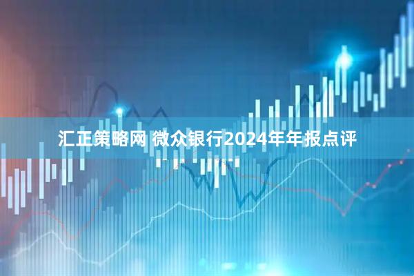 汇正策略网 微众银行2024年年报点评